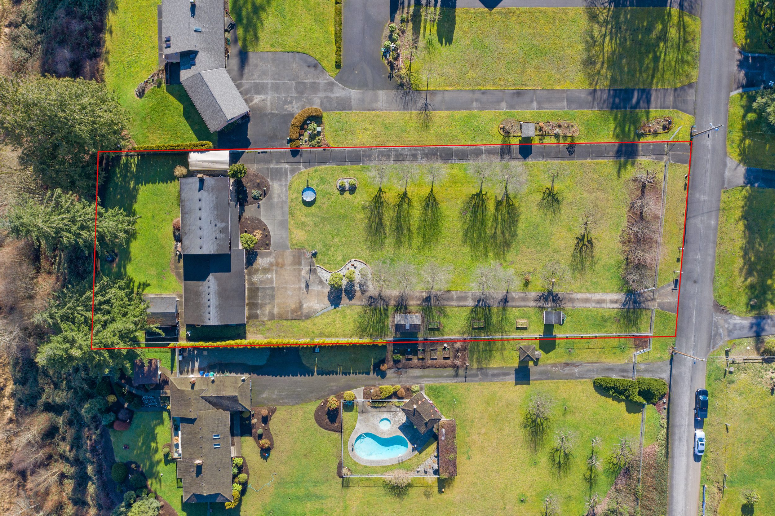 aerial photography shows parcel size
